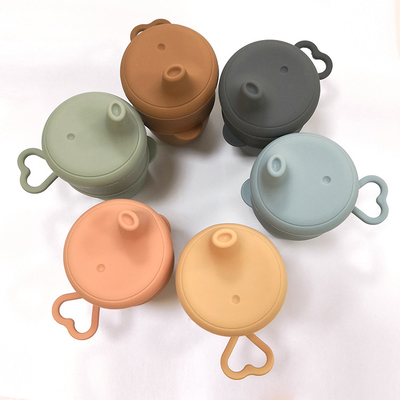 অবিচ্ছেদ্য BPA Phthalate বিনামূল্যে Sippy কাপ শিশুর সিলিকন Sippy কাপ ঢাকনা