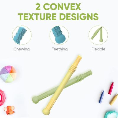 বাচ্চাদের জন্য নরম 0.6x0.6 6.2 ইঞ্চি সিলিকন টিথিং স্টিকস 0 6 মাস